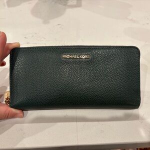 Michael Kors Dark Green Leather Wallet